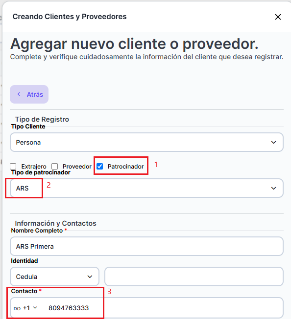Crear ARS